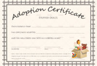 Fresh Toy Adoption Certificate Template