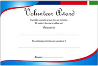 Fresh Volunteer Award Certificate Template
