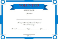 Fresh Volunteer Certificate Templates