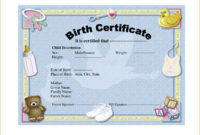 New Birth Certificate Template Uk