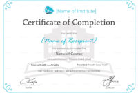 New Certificate Of Completion Template Free Printable
