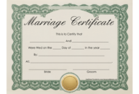 New Certificate Of Marriage Template