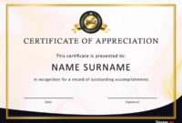 New Certificate Of Recognition Word Template