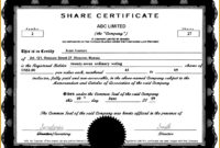 New Corporate Share Certificate Template