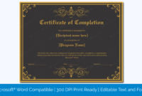 New Free Completion Certificate Templates For Word