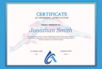 New Free Swimming Certificate Templates