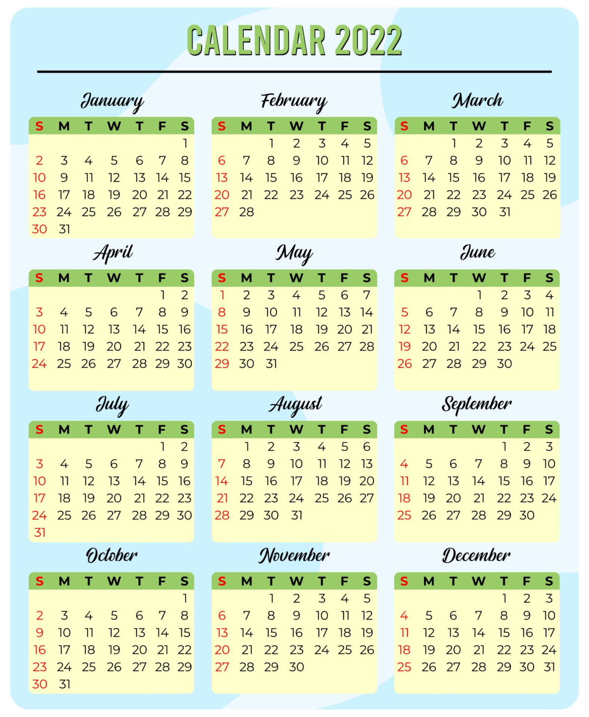 Free Full Page Blank Calendar Template – Sparklingstemware