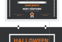 New Halloween Costume Certificate Template