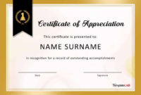 New In Appreciation Certificate Templates
