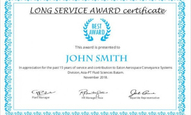 New Long Service Certificate Template Sample