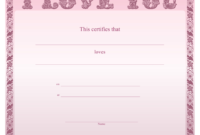 New Love Certificate Templates