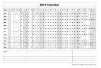 New Month At A Glance Blank Calendar Template