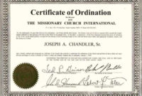 New Ordination Certificate Template