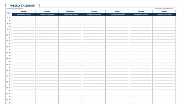 New Printable Blank Daily Schedule Template