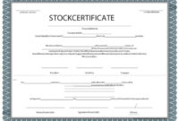 New Share Certificate Template Australia