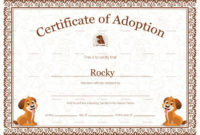 New Toy Adoption Certificate Template