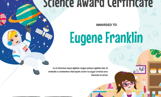 Professional 10 Science Fair Winner Certificate Template Ideas