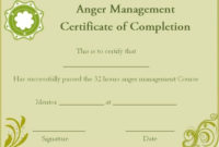 Professional Anger Management Certificate Template