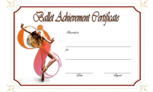 Professional Ballet Certificate Templates