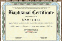 Professional Baptism Certificate Template Word