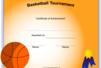 Professional Basketball Achievement Certificate Templates