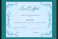 Professional Best Performance Certificate Template