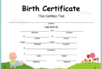 Professional Birth Certificate Template Uk