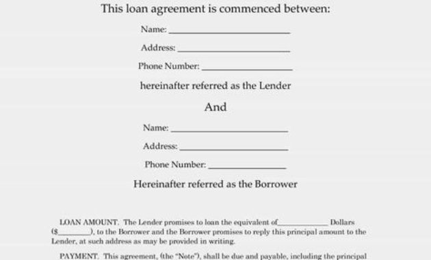 Professional Blank Loan Agreement Template