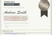 Professional Certificate Of Honor Roll Free Templates