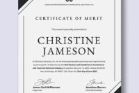 Professional Certificate Of Merit Templates Editable