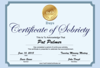 Professional Certificate Of Sobriety Template Free