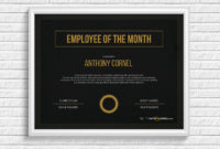 Professional Employee Of The Month Certificate Template