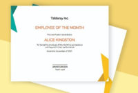 Professional Employee Of The Month Certificate Template Word