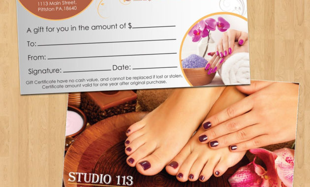 Professional Free Printable Manicure Gift Certificate Template