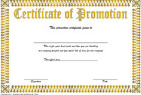 Professional Grade Promotion Certificate Template Printable