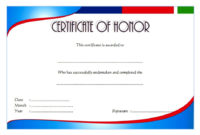 Professional Honor Award Certificate Templates