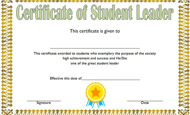 Professional Leadership Award Certificate Templates