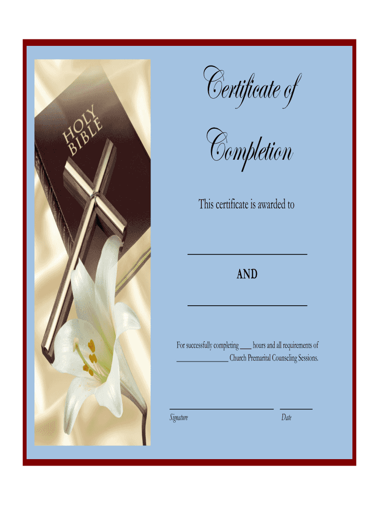 Professional Marriage Counseling Certificate Template