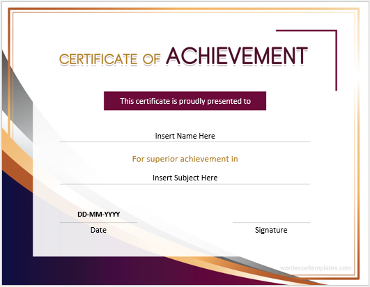 Microsoft Word Award Certificate Template Professiona 8035