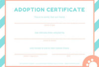 Professional Rabbit Adoption Certificate Template 6 Ideas Free