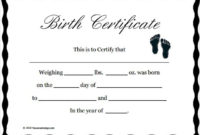 Professional Rabbit Birth Certificate Template Free 2019 Designs