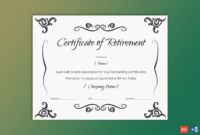 Professional Retirement Certificate Templates