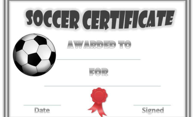 Professional Soccer Mvp Certificate Template