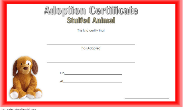 Professional Stuffed Animal Birth Certificate Template 7 Ideas
