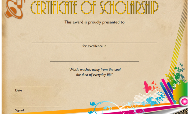 Simple 10 Scholarship Award Certificate Editable Templates