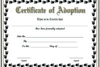 Simple Adoption Certificate Template