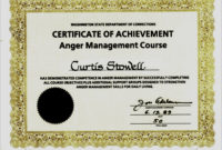 Simple Anger Management Certificate Template Free