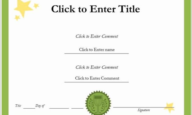 Simple Award Certificate Templates Word 2007