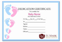Simple Baby Dedication Certificate Template