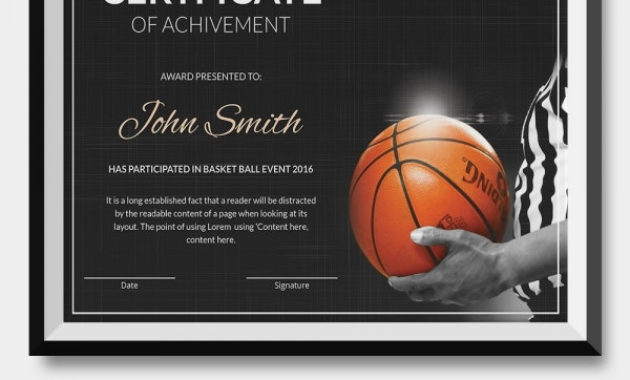 Simple Basketball Certificate Templates